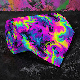 Retro Neon Tie-Dye Custom Necktie ネクタイ