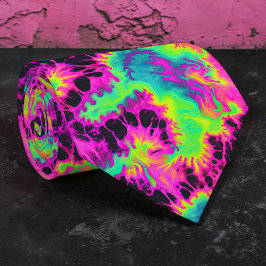 Retro Neon Tie-Dye Custom Necktie ネクタイ