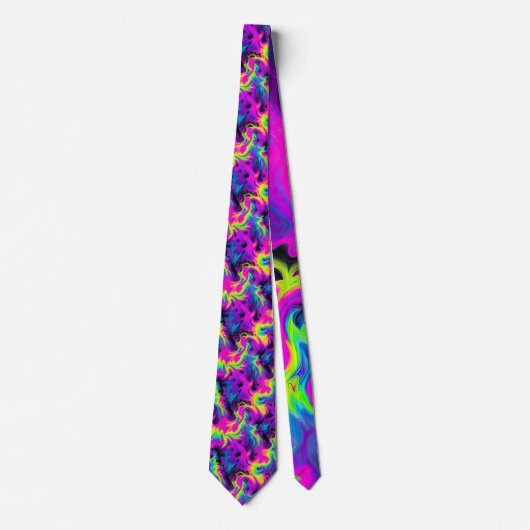 Retro Neon Tie-Dye Custom Necktie ネクタイ (正面)
