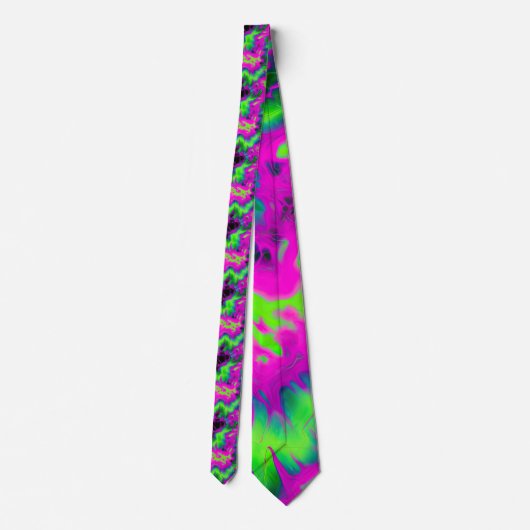 Retro Neon Tie-Dye Custom Necktie ネクタイ (裏面)