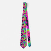 Retro Neon Tie-Dye Custom Necktie ネクタイ (正面)