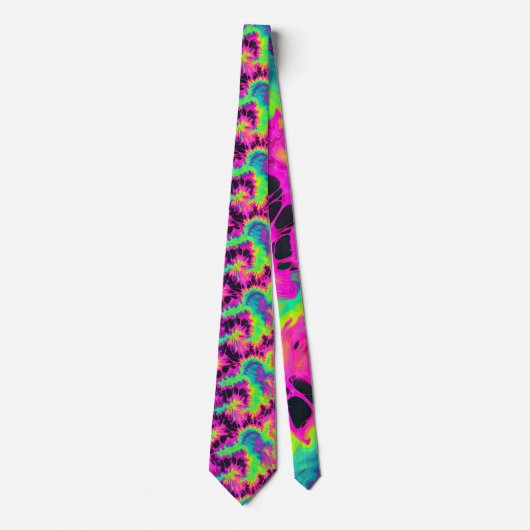 Retro Neon Tie-Dye Custom Necktie ネクタイ (正面)