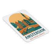 Retro Netherlands Magnet - Vintage Amsterdam Canal マグネット (右側)