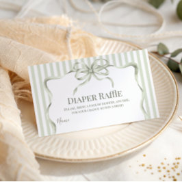 Retro Neutral Bow Cafe Bebe Coffee Baby Shower エンクロージャーカード