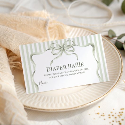 Retro Neutral Bow Cafe Bebe Coffee Baby Shower エンクロージャーカード