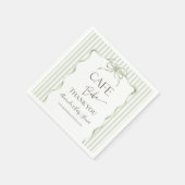 Retro Neutral Bow Cafe Bebe Coffee Baby Shower スタンダードカクテルナプキン (角)