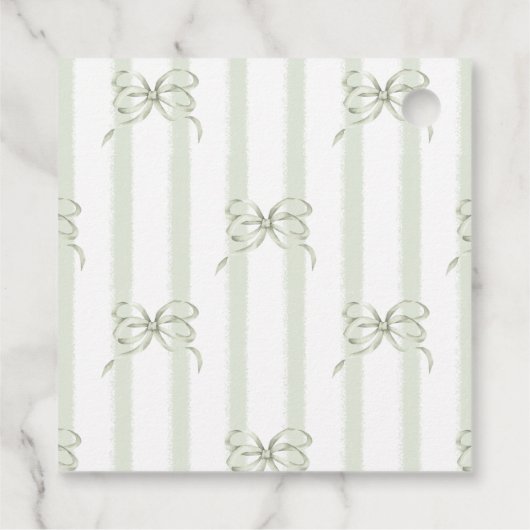 Retro Neutral Bow Cafe Bebe Coffee Baby Shower フェイバータグ (裏面)