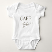 Retro Neutral Bow Cafe Bebe Coffee Baby Shower ベビーボディスーツ (正面)