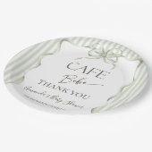 Retro Neutral Bow Cafe Bebe Coffee Baby Shower ペーパープレート (アングル)