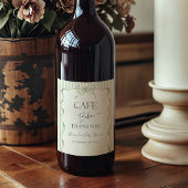 Retro Neutral Bow Cafe Bebe Coffee Baby Shower ワインラベル