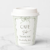 Retro Neutral Bow Cafe Bebe Coffee Baby Shower 紙コップ (裏面)