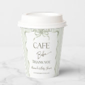Retro Neutral Bow Cafe Bebe Coffee Baby Shower 紙コップ (正面)