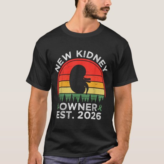 Retro New Kidney Owner Est. 2026 Kidney Transplant Tシャツ (正面)