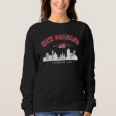 Retro New Orleans City Skyline Sweatshirt スウェットシャツ (正面)