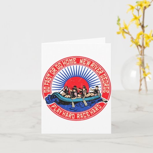 Retro New River George Rafting カード (黄色い花)