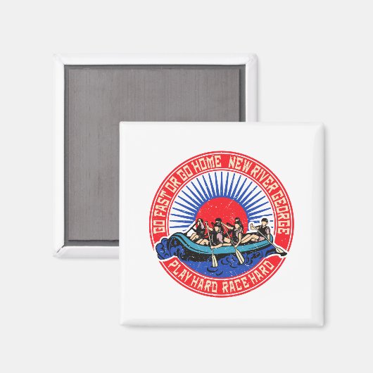 Retro New River George Rafting _1 マグネット (正面/裏面)