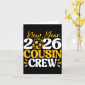 Retro New Year 2026 Cousin Crew New Years Eve Nye  カード (黄色い花)