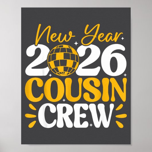 Retro New Year 2026 Cousin Crew New Years Eve Nye  ポスター (正面)