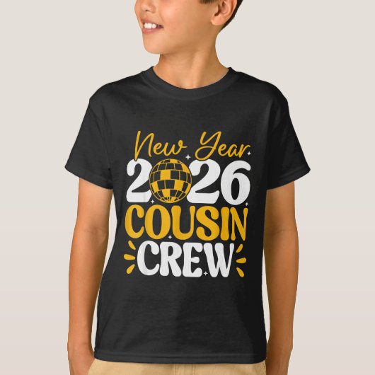 Retro New Year 2026 Cousin Crew New Years Eve Nye  Tシャツ (正面)