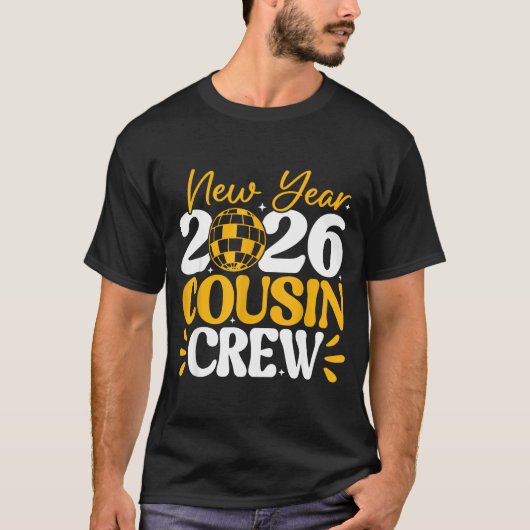Retro New Year 2026 Cousin Crew New Years Eve Nye  Tシャツ (正面)