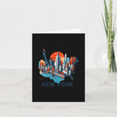 Retro New York Skyline Silhouette  カード (正面)