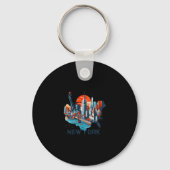 Retro New York Skyline Silhouette  キーホルダー (正面)