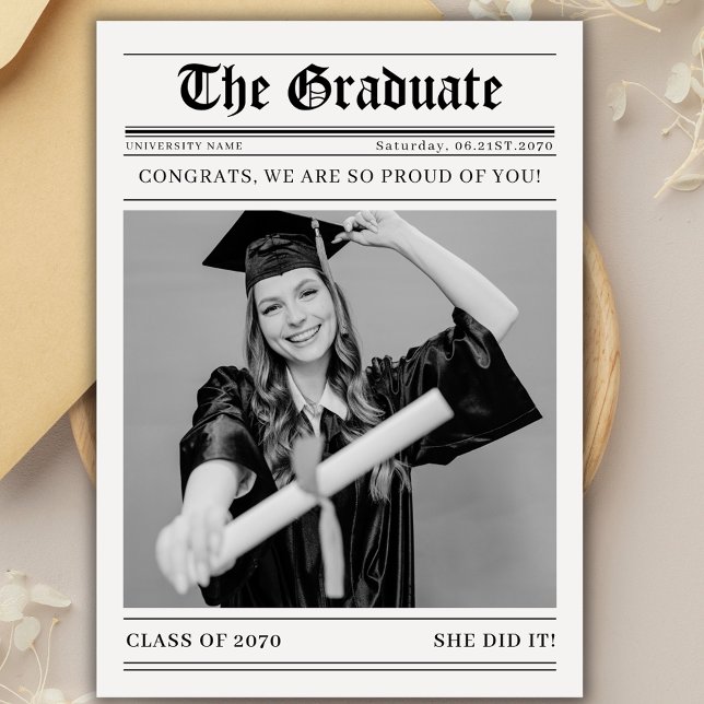 Retro Newspaper 2026 Graduation Photo Announcement (クリエイターアップロード済み)