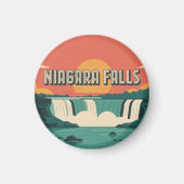 Retro Niagara Falls Sunset Keychain  マグネット (正面)