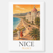 Retro Nice Côte d’Azur Promenade des Anglais View マグネット (正面)
