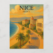 Retro Nice France French Riviera Promenade  ポストカード (正面)