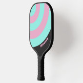 Retro Night Prism Circle Stripe with Name ピックルボールラケット (左)