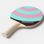 Retro Night Prism Circle Stripe with Name 卓球ラケット (正面アングル)