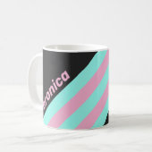 Retro Night Prism Stripes with Name コーヒーマグカップ (正面左)