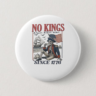 Retro No Kings Since 1776 Rejecting Kings Classic  缶バッジ