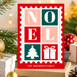 Retro Noel Christmas Postage Stamp シーズンカード