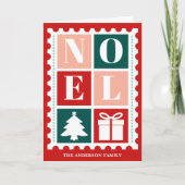 Retro Noel Christmas Postage Stamp シーズンカード (正面)