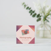 Retro Nostalgic Camera Photographer Vintage Sunset スクエア名刺 (スタンド正面)
