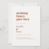Retro Nothing Fancy just love save the date Invita 招待状 (正面)