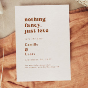 Retro Nothing Fancy just love save the date Invita 招待状