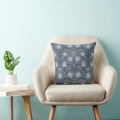 Retro Nouveau Tulips in blue and pewter クッション (椅子)