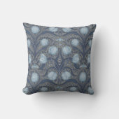Retro Nouveau Tulips in blue and pewter クッション (正面)