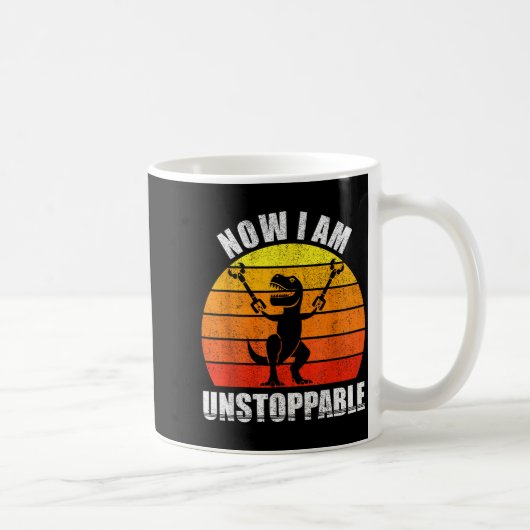Retro Now I Am Unstoppable Shirt Funny T-rex Vinta コーヒーマグカップ (右)