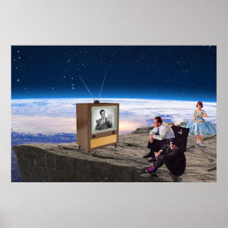 Retro Nuclear Family Poster: Mid-Century Space Art ポスター