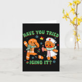 Retro Nurse Christmas Gingerbread Have You Tried I カード (黄色い花)