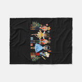 Retro Nutcracker Ballet Christmas Tree Shirts For フリースブランケット (正面(横))