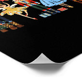 Retro Nutcracker Ballet Christmas Tree Shirts For  ポスター (角)