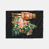 Retro Nutcracker Ballet Nk Christmas Xmas Vibes Wo フリースブランケット (正面(横))