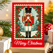 Retro Nutcracker Christmas Postage Stamp シーズンカード