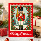 Retro Nutcracker Christmas Postage Stamp シーズンカード