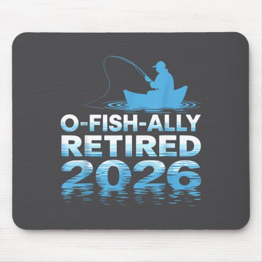 Retro O-fish-ally Retired 2026 Fisherman Fishing R マウスパッド (正面)